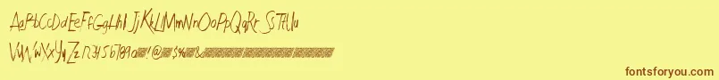 Czcionka Faultlinedt – brązowe czcionki na żółtym tle