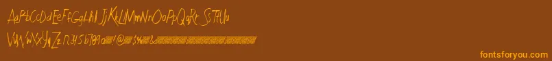 Czcionka Faultlinedt – pomarańczowe czcionki na brązowym tle