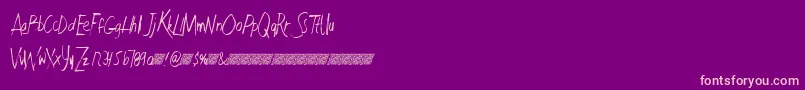 Faultlinedt-fontti – vaaleanpunaiset fontit violetilla taustalla