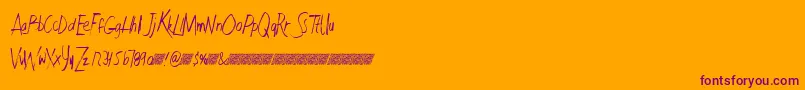 Czcionka Faultlinedt – fioletowe czcionki na pomarańczowym tle