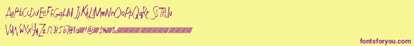 Шрифт Faultlinedt – фиолетовые шрифты на жёлтом фоне