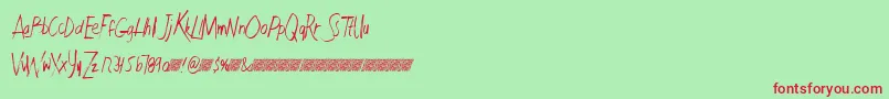 Faultlinedt Font – Red Fonts on Green Background