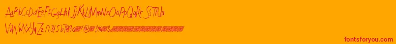 Faultlinedt Font – Red Fonts on Orange Background