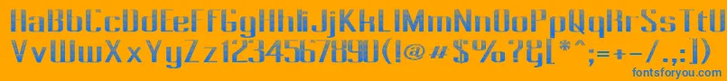 Pecot013 Font – Blue Fonts on Orange Background