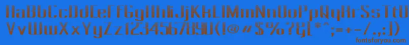 Pecot013 Font – Brown Fonts on Blue Background
