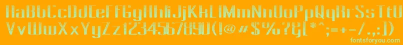 Pecot013 Font – Green Fonts on Orange Background