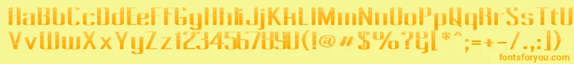 Pecot013 Font – Orange Fonts on Yellow Background