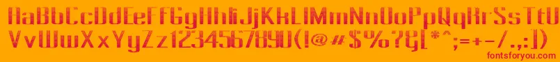 Pecot013 Font – Red Fonts on Orange Background