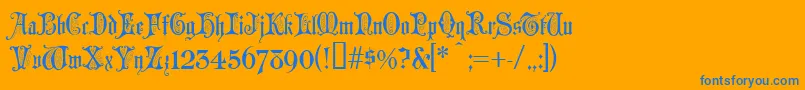 ChappelText Font – Blue Fonts on Orange Background