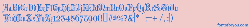ChappelText Font – Blue Fonts on Pink Background