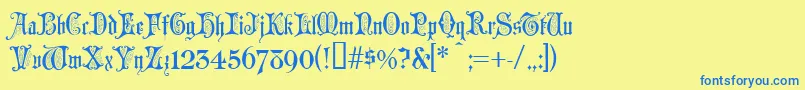 ChappelText Font – Blue Fonts on Yellow Background