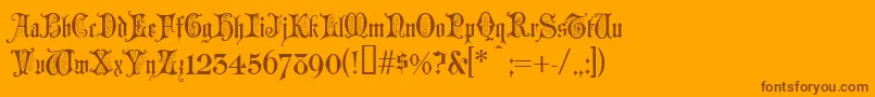フォントChappelText – オレンジの背景に茶色のフォント