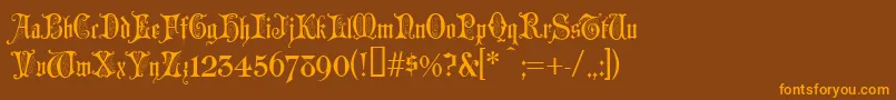 ChappelText Font – Orange Fonts on Brown Background