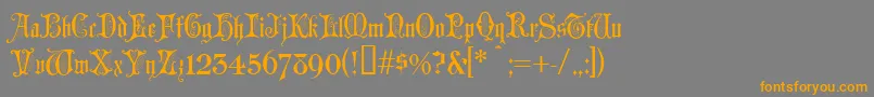 ChappelText-fontti – oranssit fontit harmaalla taustalla