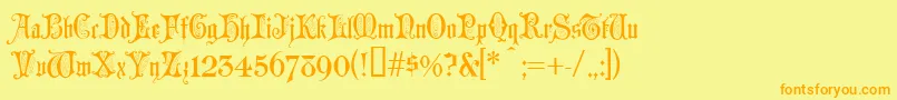 ChappelText Font – Orange Fonts on Yellow Background