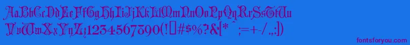 ChappelText Font – Purple Fonts on Blue Background