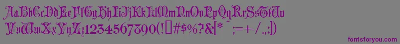 フォントChappelText – 紫色のフォント、灰色の背景