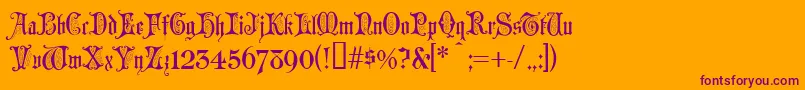 ChappelText-Schriftart – Violette Schriften auf orangefarbenem Hintergrund