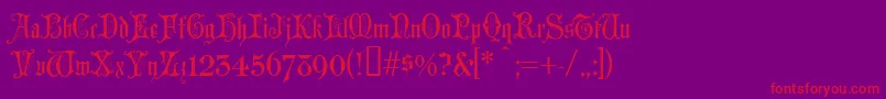 Fonte ChappelText – fontes vermelhas em um fundo violeta