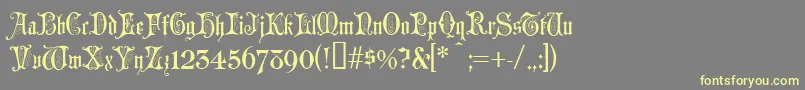フォントChappelText – 黄色のフォント、灰色の背景