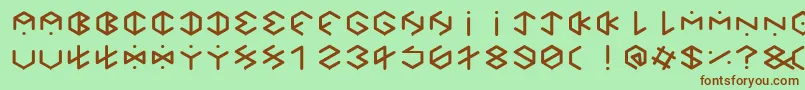 HexagonCupFontBold-fontti – ruskeat fontit vihreällä taustalla