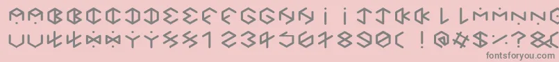 Fonte HexagonCupFontBold – fontes cinzas em um fundo rosa