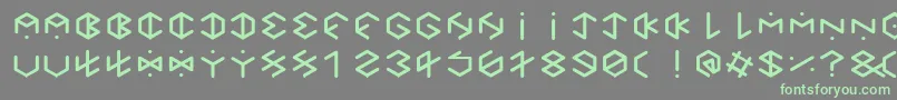フォントHexagonCupFontBold – 灰色の背景に緑のフォント