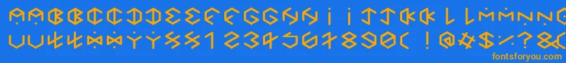 HexagonCupFontBold Font – Orange Fonts on Blue Background
