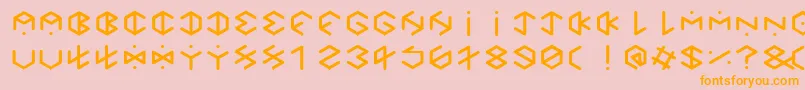 HexagonCupFontBold Font – Orange Fonts on Pink Background