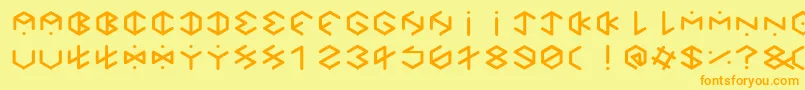 HexagonCupFontBold Font – Orange Fonts on Yellow Background