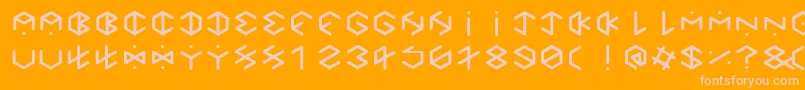 Fonte HexagonCupFontBold – fontes rosa em um fundo laranja