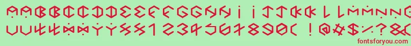 HexagonCupFontBold-Schriftart – Rote Schriften auf grünem Hintergrund