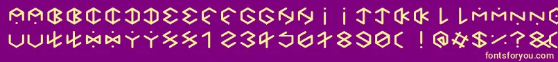 HexagonCupFontBold Font – Yellow Fonts on Purple Background