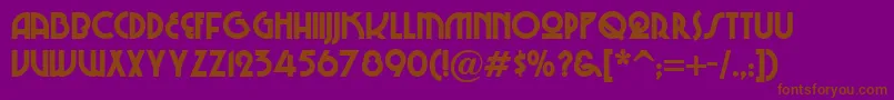 ChiTownNf-Schriftart – Braune Schriften auf violettem Hintergrund