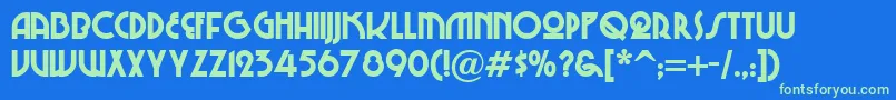 ChiTownNf Font – Green Fonts on Blue Background