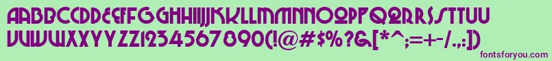 ChiTownNf Font – Purple Fonts on Green Background