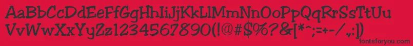 CourteRegular Font – Black Fonts on Red Background