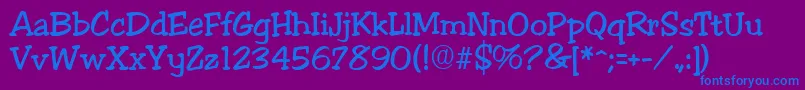 CourteRegular Font – Blue Fonts on Purple Background