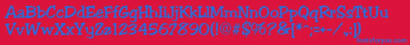 CourteRegular Font – Blue Fonts on Red Background