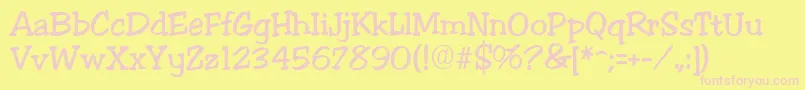 CourteRegular Font – Pink Fonts on Yellow Background