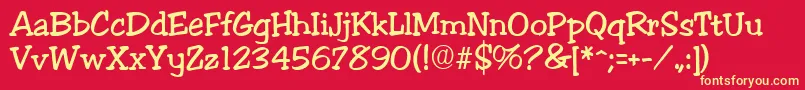 CourteRegular Font – Yellow Fonts on Red Background