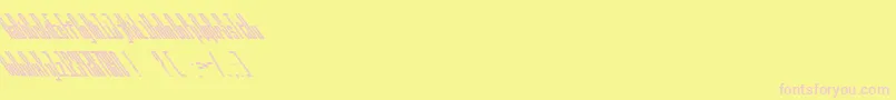 フォントBallbaseMegaultrabackslanted – ピンクのフォント、黄色の背景
