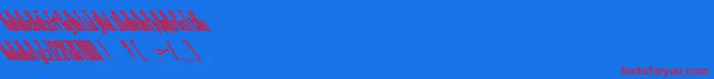 BallbaseMegaultrabackslanted Font – Red Fonts on Blue Background