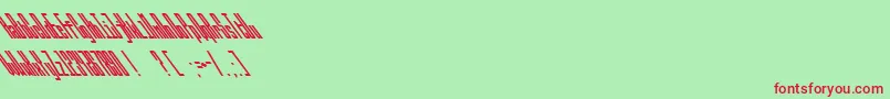 BallbaseMegaultrabackslanted Font – Red Fonts on Green Background
