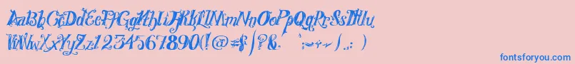 RoyalVanity Font – Blue Fonts on Pink Background