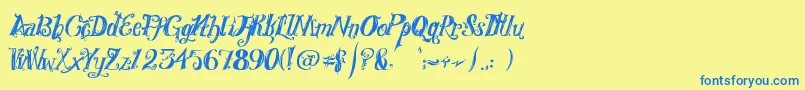 RoyalVanity Font – Blue Fonts on Yellow Background