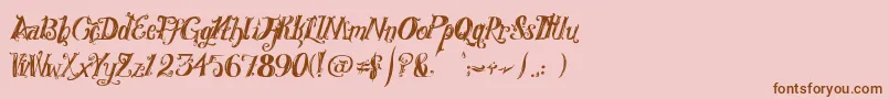 RoyalVanity Font – Brown Fonts on Pink Background