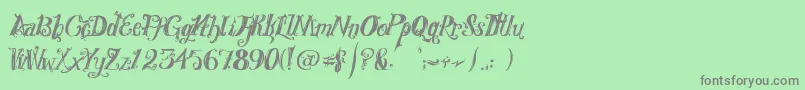 RoyalVanity Font – Gray Fonts on Green Background