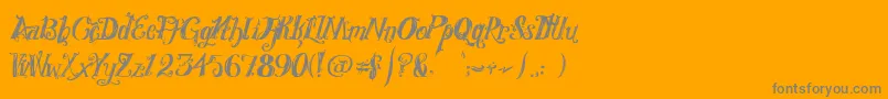 フォントRoyalVanity – オレンジの背景に灰色の文字