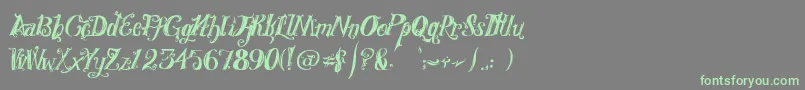 RoyalVanity Font – Green Fonts on Gray Background